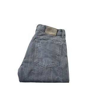 United Stock Dry Goods Gray Selvedge Button Fly Mens Jeans 34X32.5